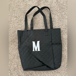 Black Quilted Tote Bag